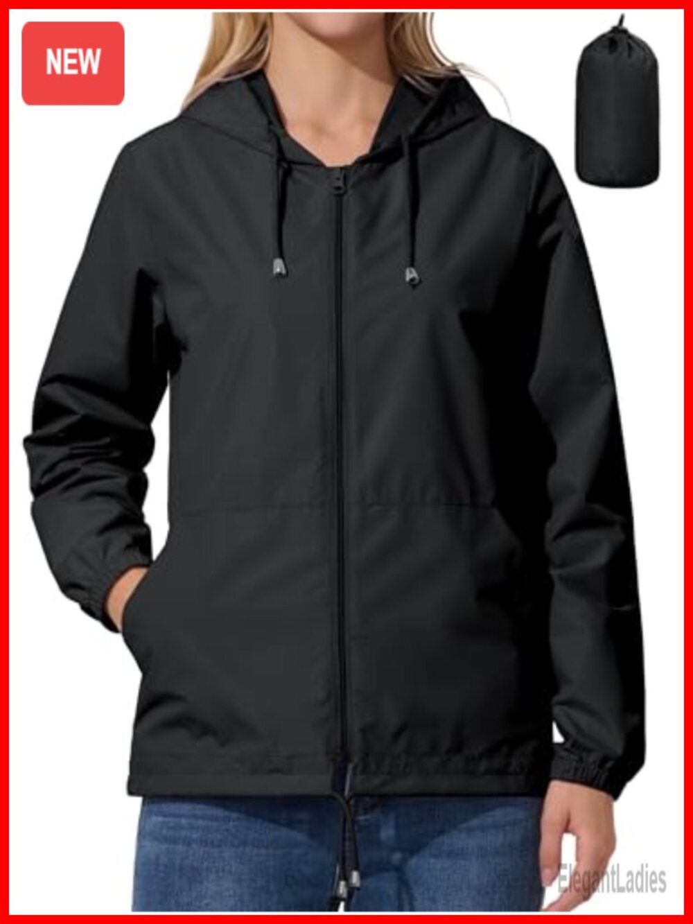 Women's Waterproof Cycling Rain Jacket Packable Windbreaker